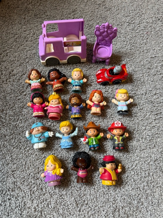 Fisher-Price Other - Fisher Price Little People Lot 18 Pieces Mixed Cinderella Cars Doctor Bundle Y2K